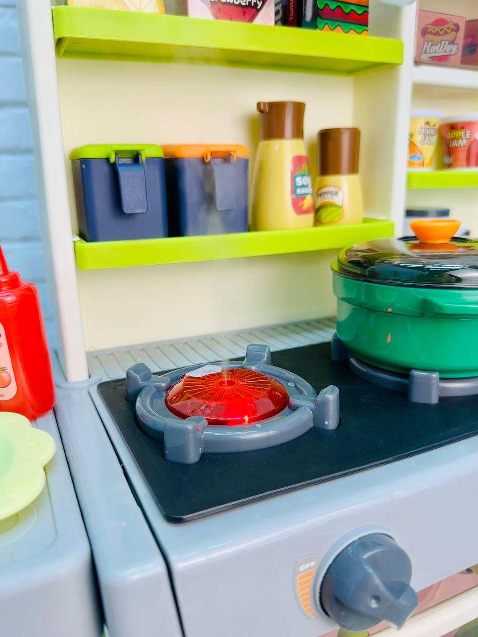 Детская кухня с набором 63 предмета 80 см Зеленый (2210-1) - фото 3 Детская кухня с набором 63 предмета 80 см Зеленый (2210-1) - фото 3
