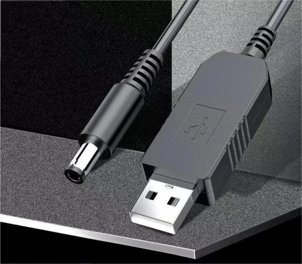 Кабель питания USB 2,0-DC 5,5x2,5 мм 0,9 м 5В Черный - фото 2