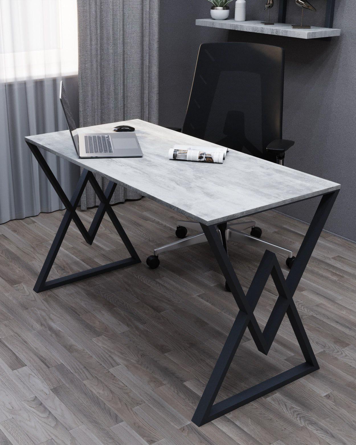 Стіл письмовий Loft Серія 14 металевий профіль 80х40 мм 1400х700х16 мм Урбан лайт (22639436)