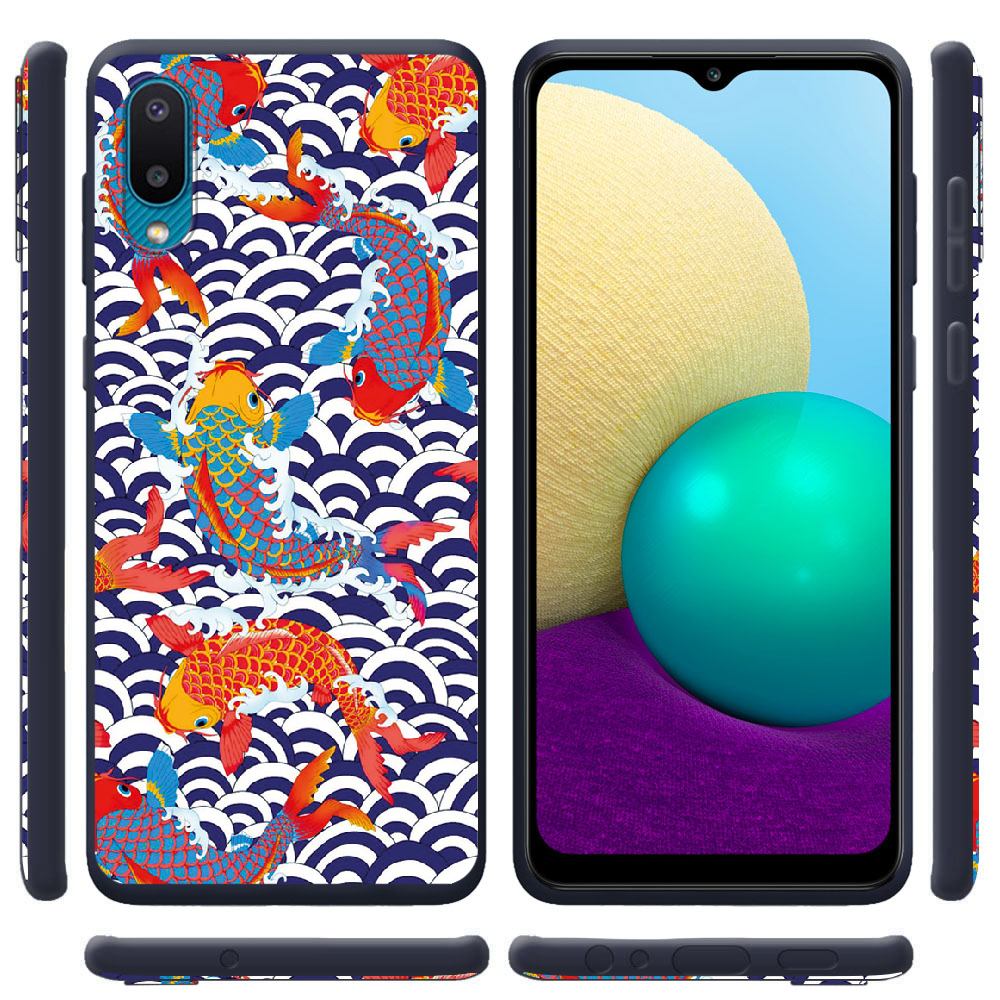 Чехол BoxFace Samsung A022 Galaxy A02 Koi Fish Черный силикон (42004-up2477-42497) - фото 2