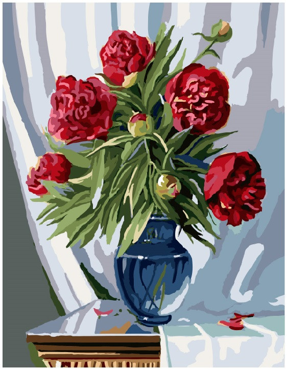 Картина по номерам Brushme Букет бордовых пионов (GX7839