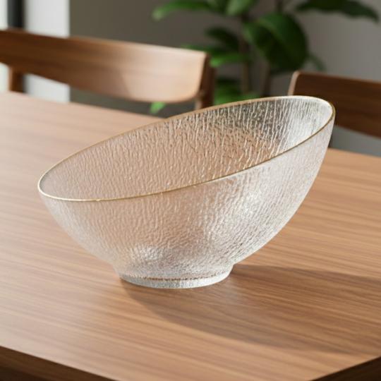 Салатник скляний Кришталева асиметрія 21 см (930817)