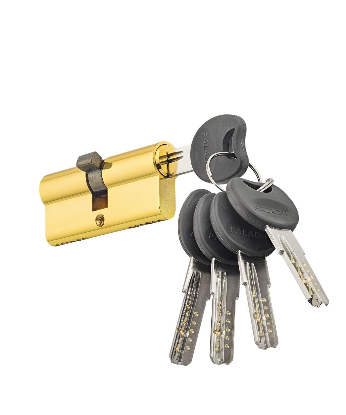 Цилиндр Paladii ST 60 мм 30x30 5 ключей PB Желтый (ПЦ143)