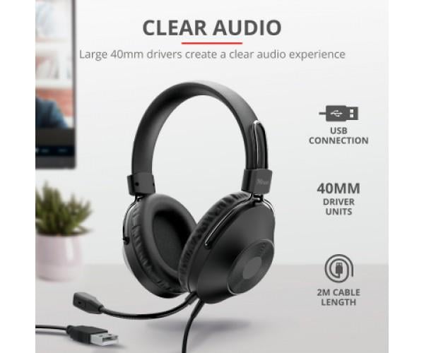 Навушники Trust Ozo Over-Ear USB Black (24132) - фото 6