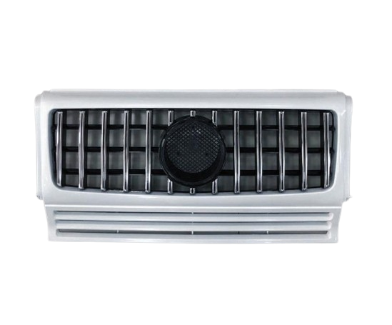 Решетка передняя GT для Mercedes G сlass W463 1990-2018 г. Белый/Хром (68951)