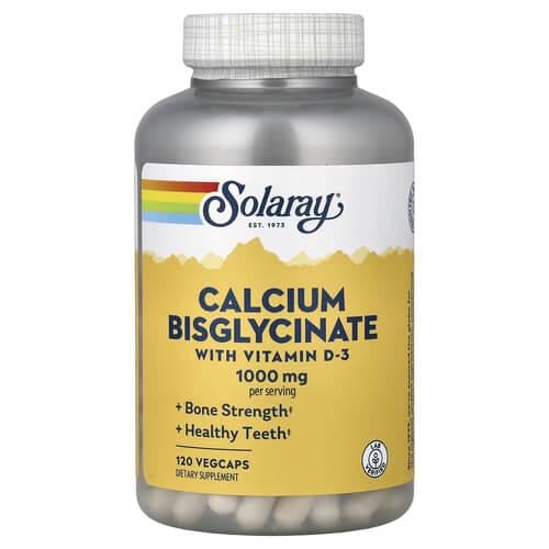 Кальций Solaray Calcium Bisglycinate with Vitamin D-3 120 VegCaps (SOR-45794)