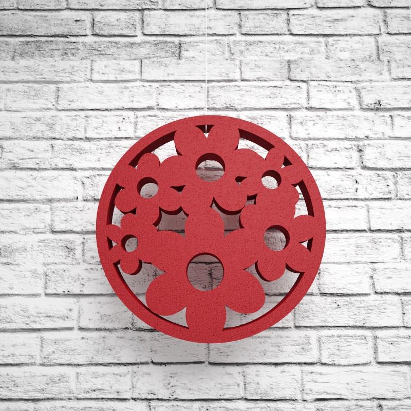 Фігура декор з пінопласту ТМ PPM Квіти в колі Червоний