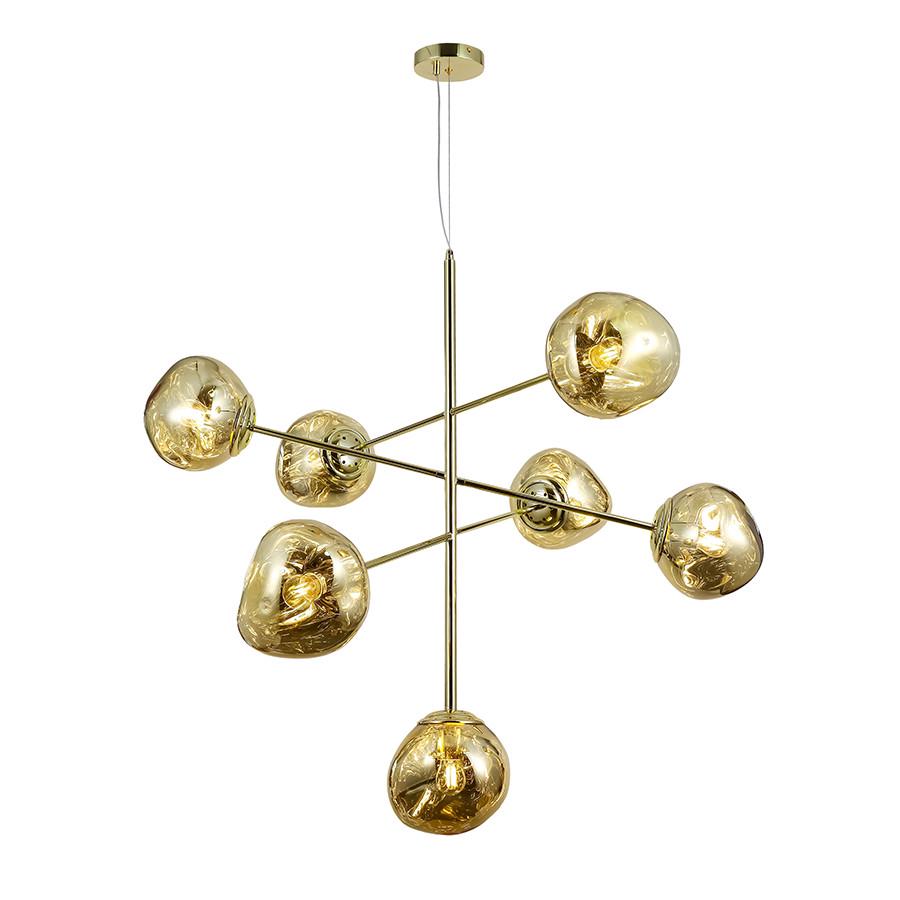 Люстра підвісна 793CH01-7 GD 180 E27 з 7 незвичайними плафонами Золотий - фото 4 Люстра підвісна 793CH01-7 GD 180 E27 з 7 незвичайними плафонами Золотий - фото 4