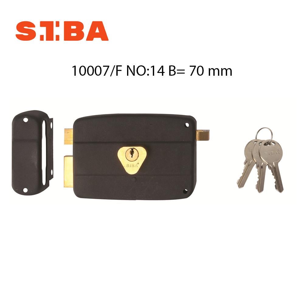 Замок накладний Siba 10007/F B 70 мм із засувкою (10007/F No14) - фото 3 Замок накладний Siba 10007/F B 70 мм із засувкою (10007/F No14) - фото 3