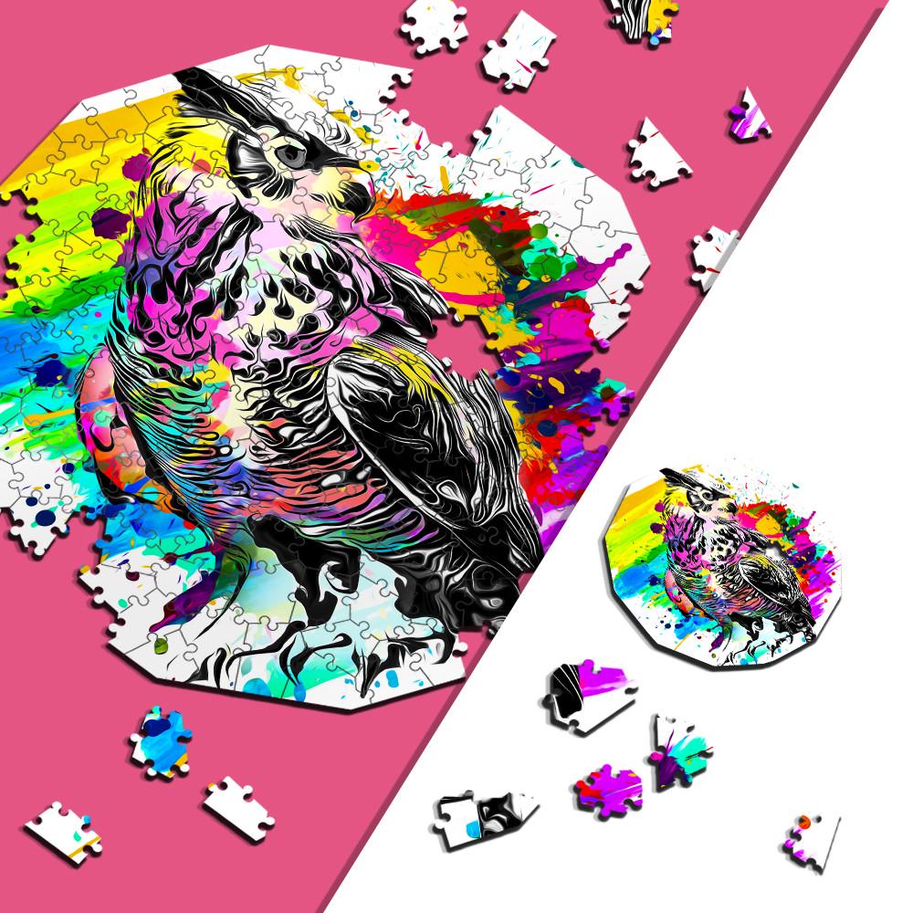 Пазл дерев'яний фігурний THEGRAVIX Графіті Тварини Сова 146 деталей - фото 2 Пазл дерев'яний фігурний THEGRAVIX Графіті Тварини Сова 146 деталей - фото 2