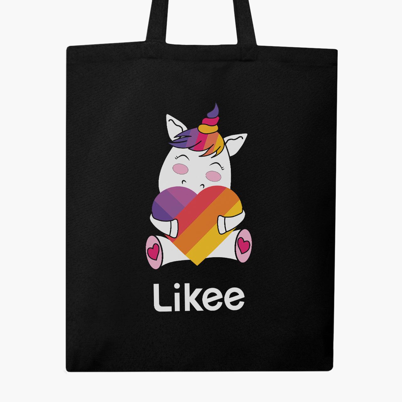 Эко сумка шоппер Likee Unicorn 41х35 см Черный (9227-1037-BK)