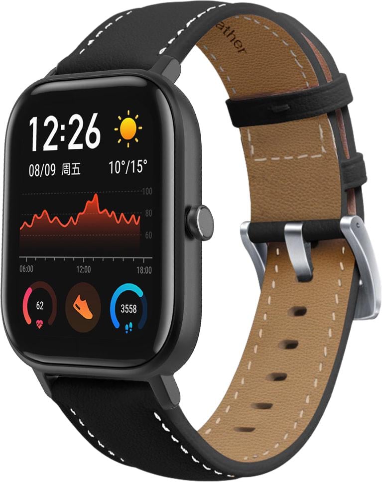 Ремешок кожаный Folsa для Amazfit GTS Black (31528-2B)