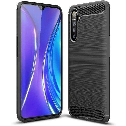 Чехол накладка Polished Carbon для Oppo Realme 6 черный