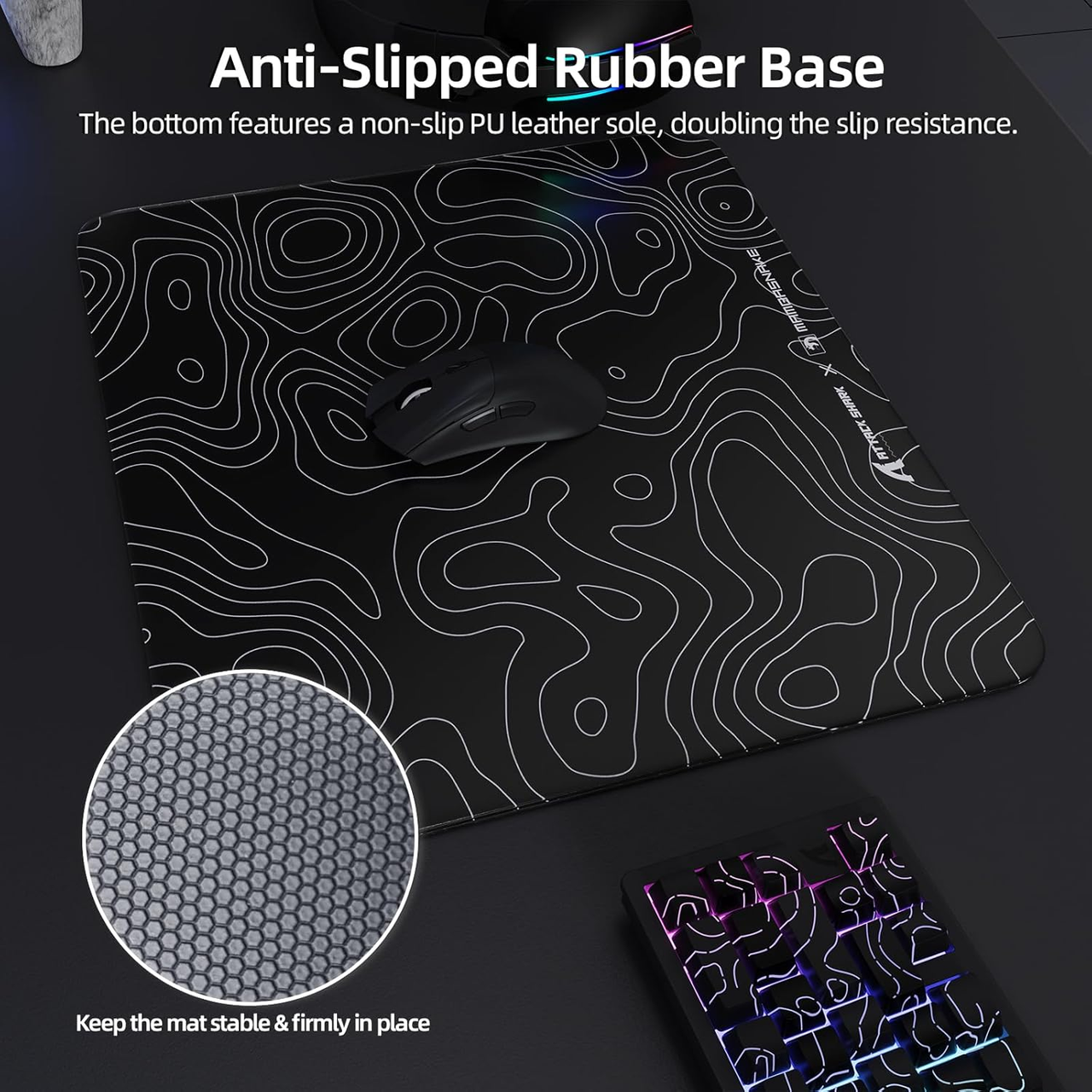 Коврик для мыши стеклянный Attack Shark Cm05 450х400х5 мм Black - фото 5 Коврик для мыши стеклянный Attack Shark Cm05 450х400х5 мм Black - фото 5