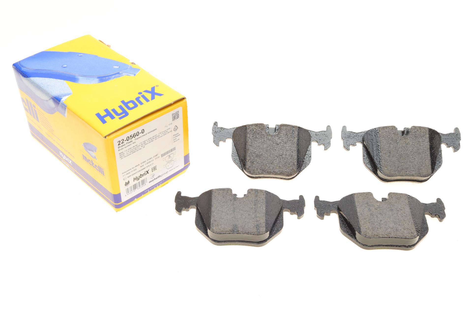 Колодки тормозные задние METELLI BMW 3 E46/5 E39 98-07/7 E38 94-01/X3 E83 04-11/X5 E53 00-06 (22-0560-0)