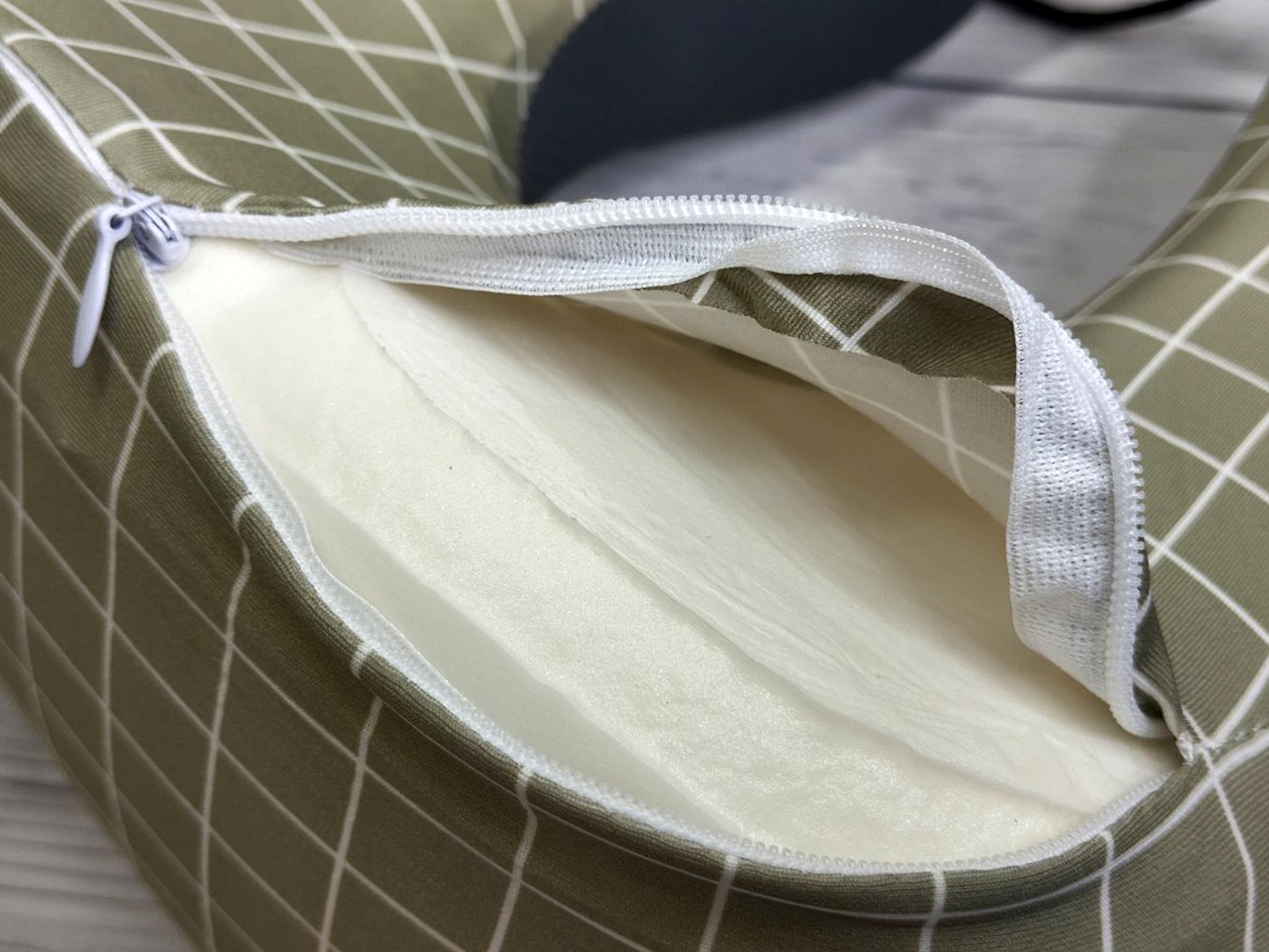 Подушка для подорожей Malloory Home в клітинку 28х30 см Оливковий (18571446) - фото 3 Подушка для подорожей Malloory Home в клітинку 28х30 см Оливковий (18571446) - фото 3