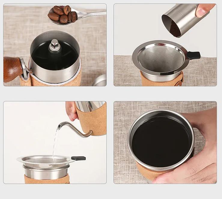 Подарунковий кавовий набір для ручного приготування 4 предмета (26296582) - фото 2
