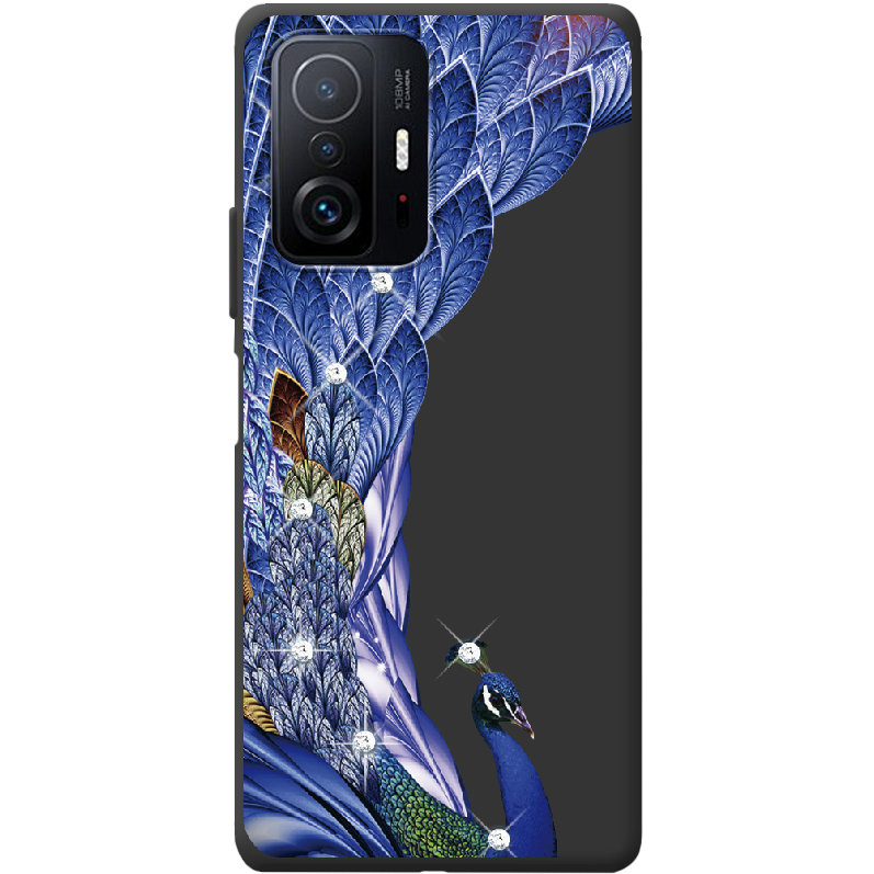 Чохол BoxFace Xiaomi 11T / 11T Pro Павич зі стразами Чорний силікон (43423-rs7-44163)