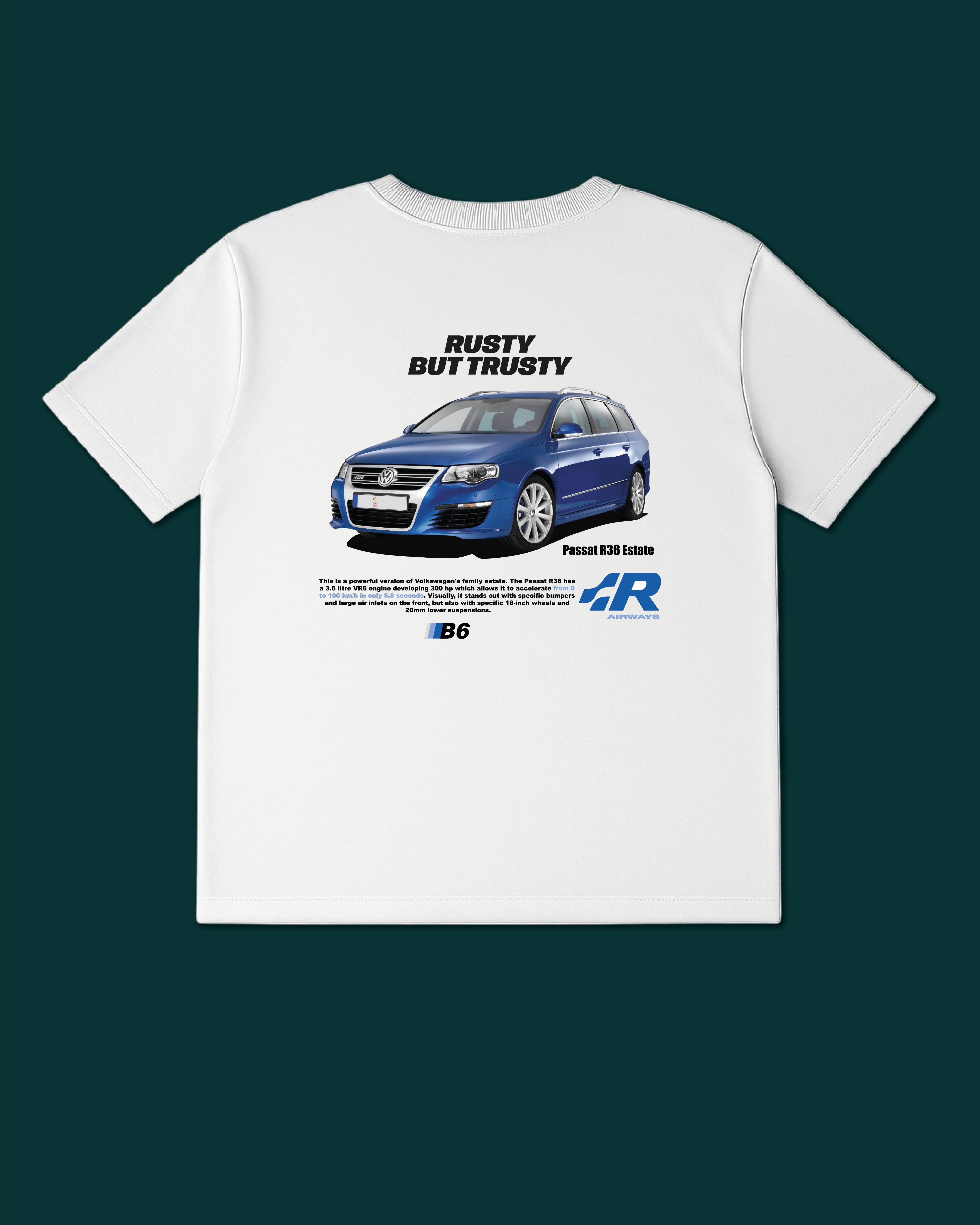 Футболка MEAN LTD Volkswagen Passat R36 Variant B6 S Белый (MLD0085711) - фото 5 Футболка MEAN LTD Volkswagen Passat R36 Variant B6 S Белый (MLD0085711) - фото 5