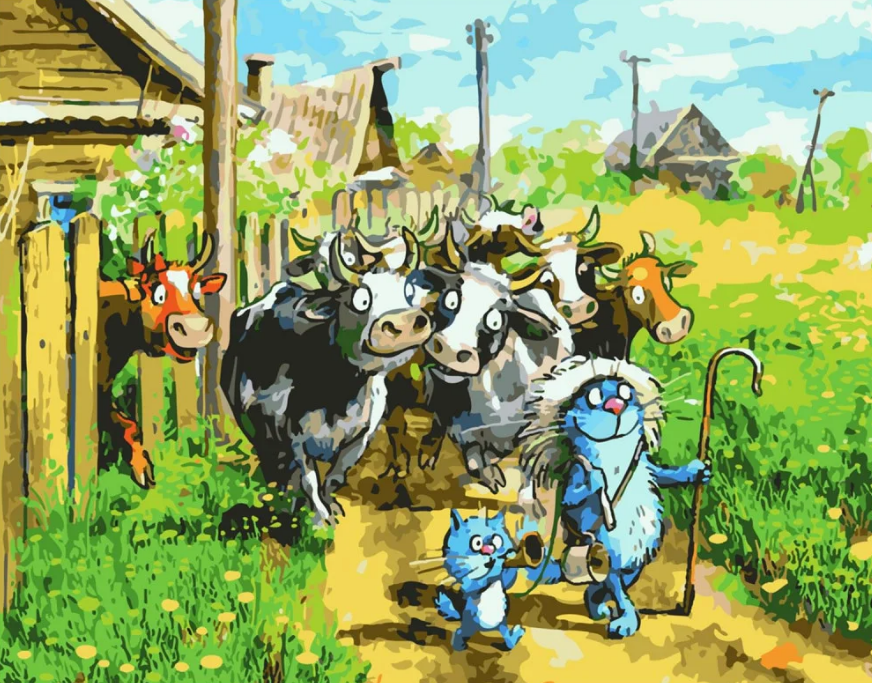 Картина по номерам Strateg Веселые пастушки 40x50 см (SY6360)