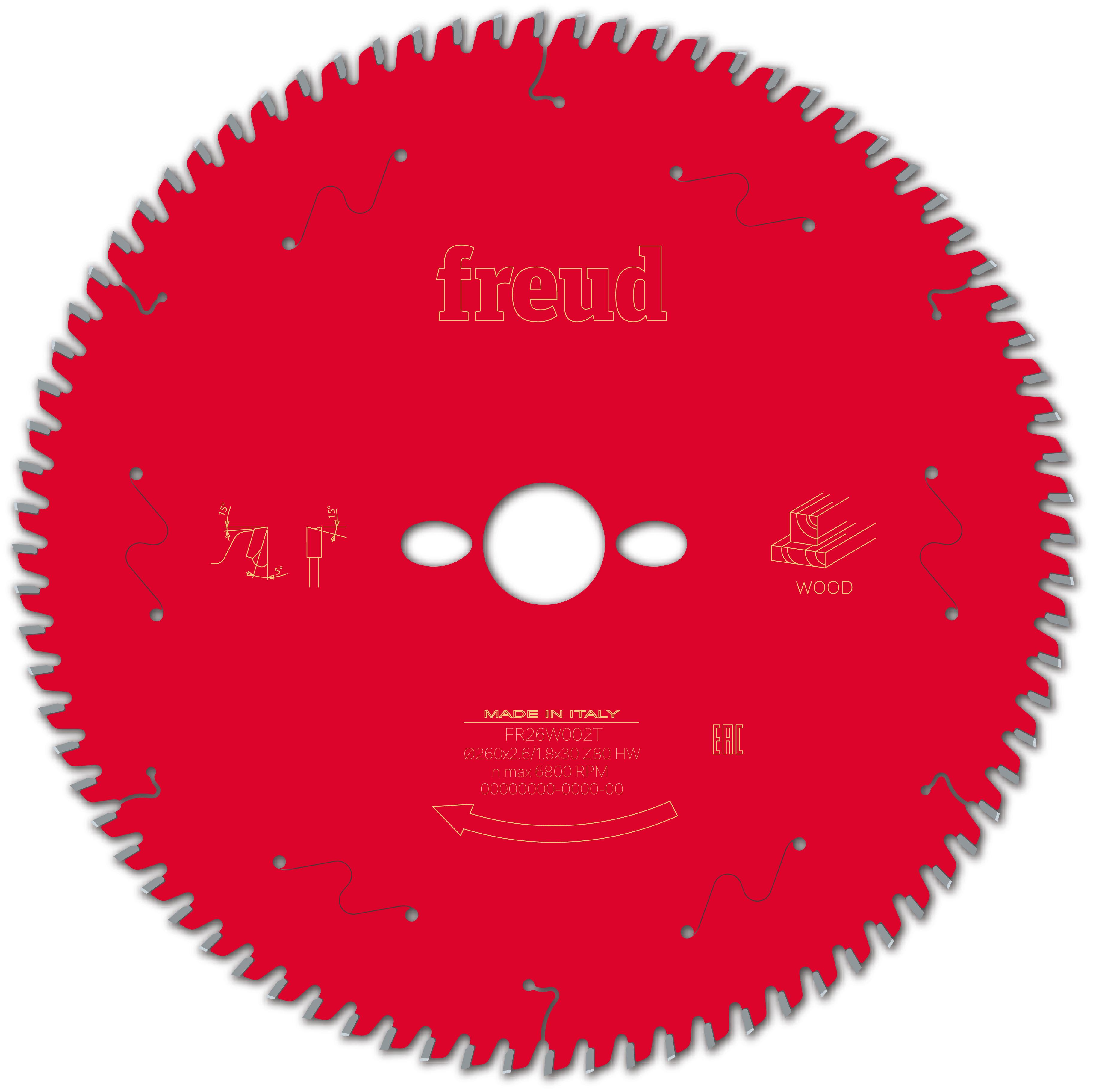 Диск пильный Freud FR26W002T 260x2,6x1,8x30 мм z80 (27437883)