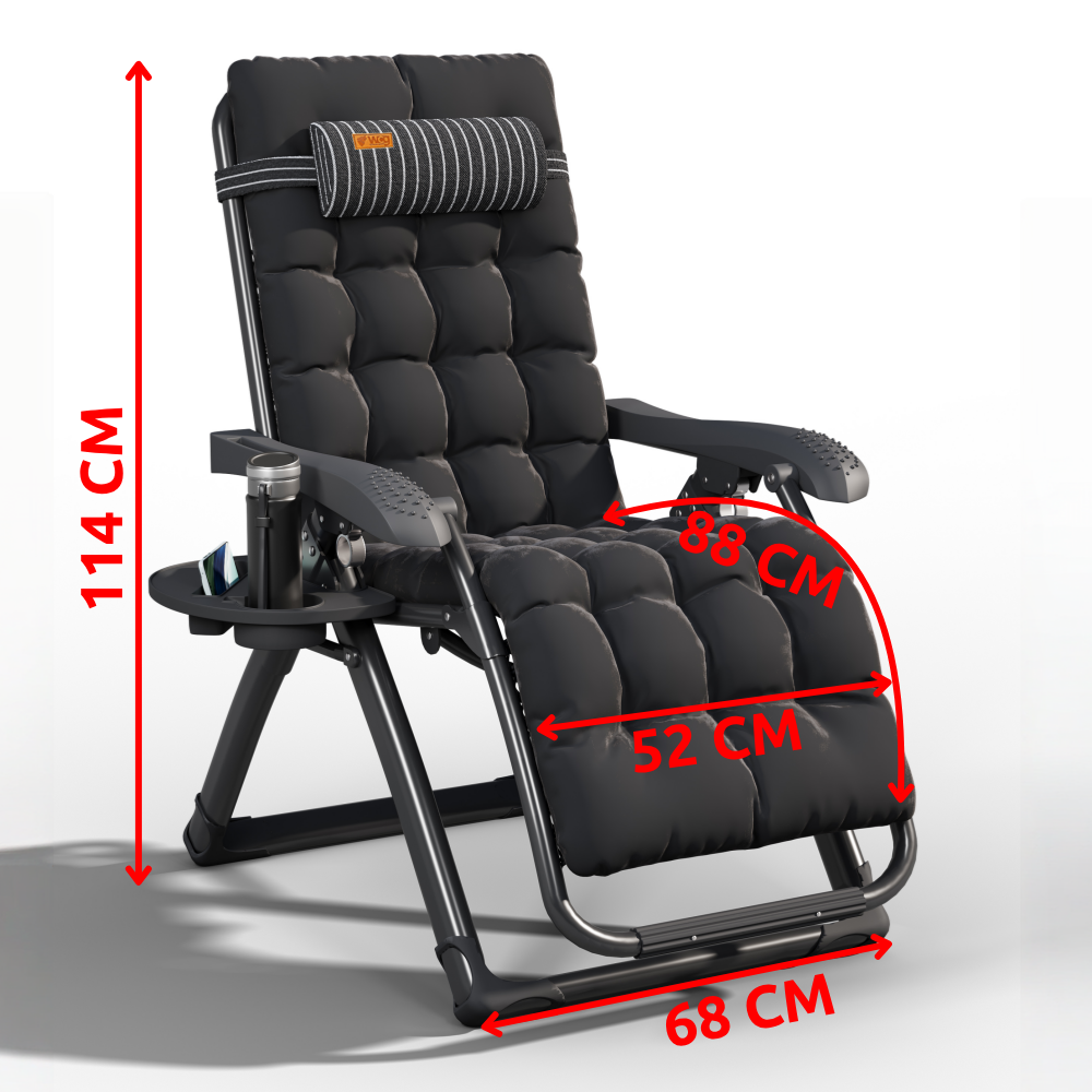 Шезлонг садовый Zero Gravity WCG S13-PP Mafia с подушкой/матрасом Черный (S13-PP 1) - фото 9