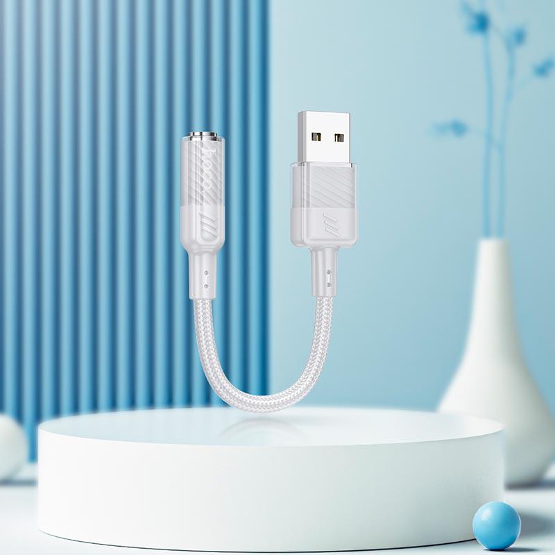 Перехідник Hoco LS37 USB to 3,5 мм 15 см Grey - фото 3