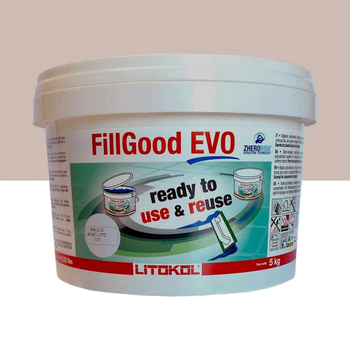 Затирка для швів епоксідна поліуретанова Litokol FillGood EVO 205 5 кг Травертін