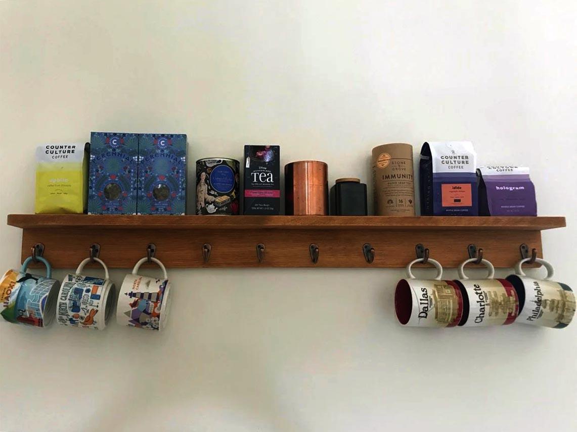 Полка для кружек из дерева Плажари Латте (СДК-008116)