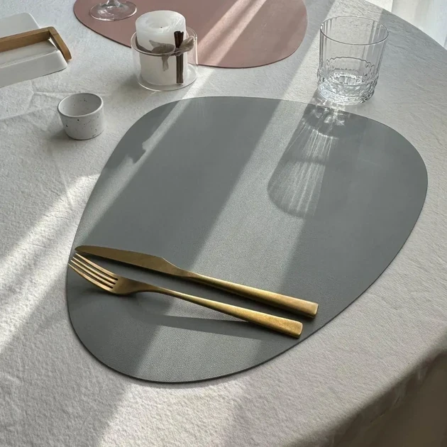 Коврик для сервировки из экокожи капля Серый (BP0161) - фото 1