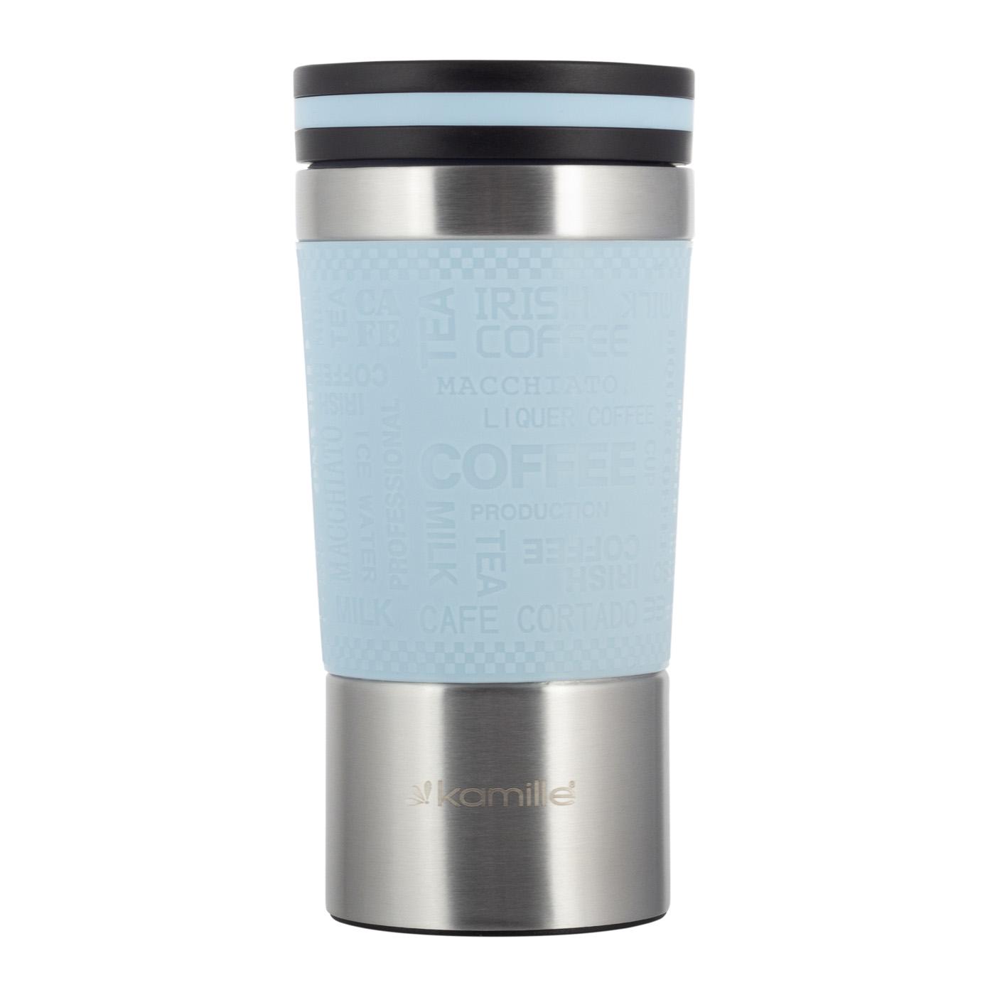 Термокухоль Kamille з нержавіючої сталі з TPR-вставкою 380 мл Блакитний (14897071) - фото 3 Термокухоль Kamille з нержавіючої сталі з TPR-вставкою 380 мл Блакитний (14897071) - фото 3