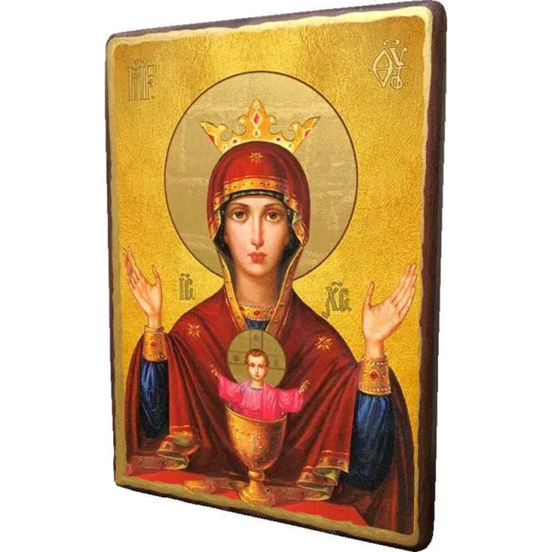Икона деревянная Пресвятая Богородица Неупиваемая Чаша 20x28 см (4844-20x28)