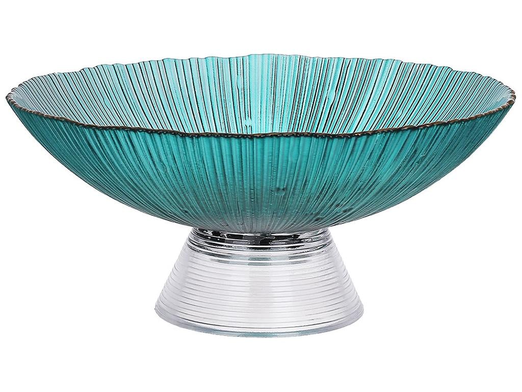 Фруктовница на ножке с ободком Fleur 24,5х10,8 см Изумрудный с золотым (BDI-992-152) Фруктовница на ножке с ободком Fleur 24,5х10,8 см Изумрудный с золотым (BDI-992-152)