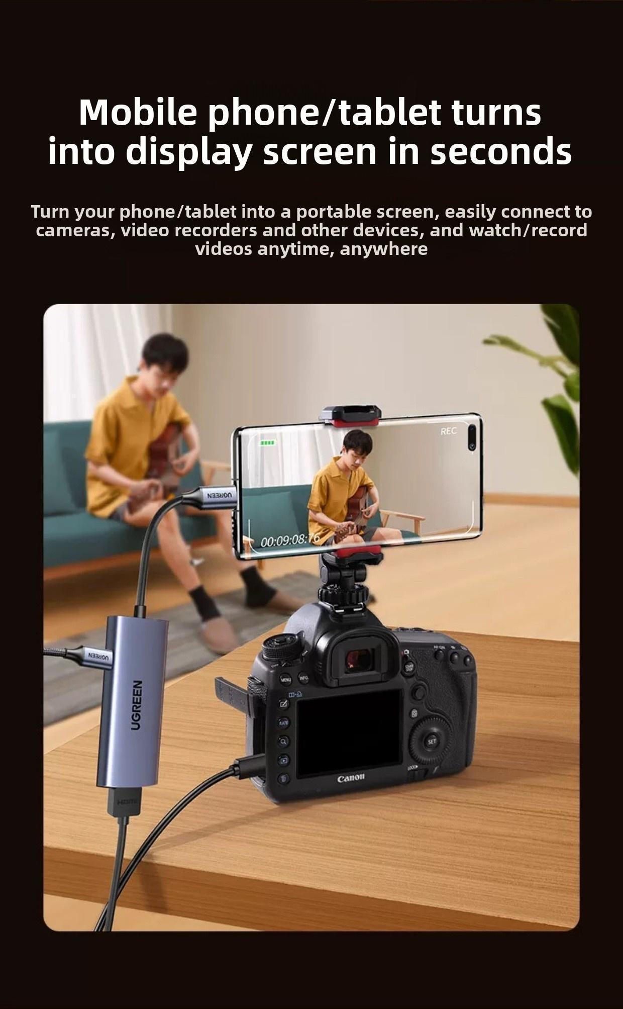 Карта видеозахвата USB Ugreen 100W HDMI TYPE-C 2K Темно-серый (35866) - фото 11 Карта видеозахвата USB Ugreen 100W HDMI TYPE-C 2K Темно-серый (35866) - фото 11