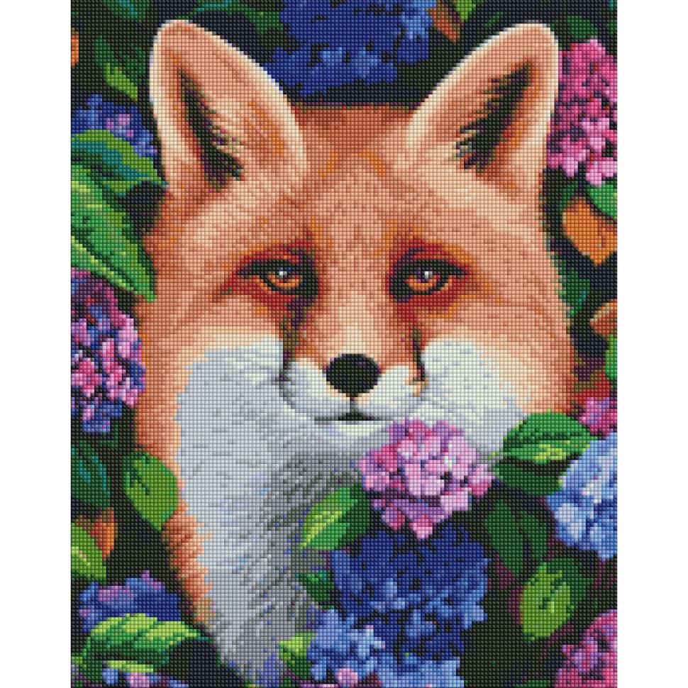 Алмазная мозаика Идейка Лиса в гортензии 40x50 см (AMO7302)