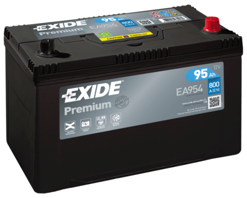 Аккумулятор для легкового автомобиля EXIDE PREMIUM JIS Euro EA954 95 Ah 12V (18073431)