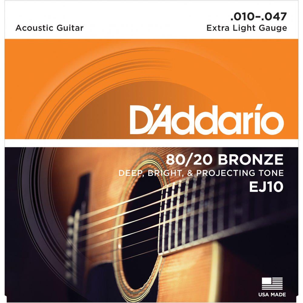 Струны для гитары DAddario EJ10 80/20 Bronze 10-47 Extra Light