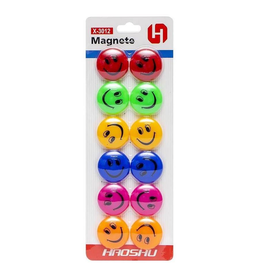 Магниты для доски COLOR-IT Смайлики Набор 12 шт. Серебряный (PD-216-A-1)