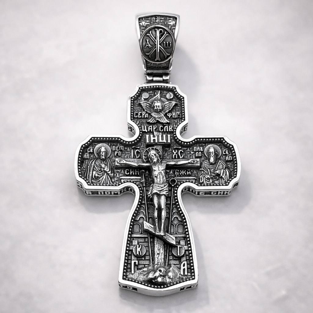Крестик мужской серебряный 925 пробы (КДУ-75)