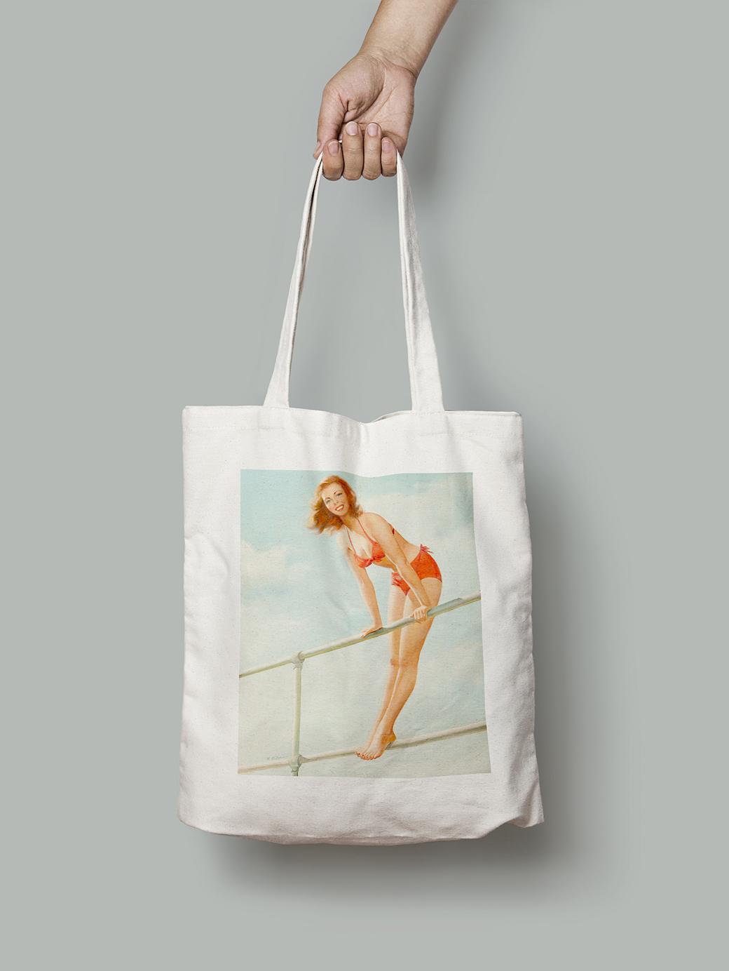 Эко-сумка Барышня в купальнике шопер (pin_up010084_Bag)