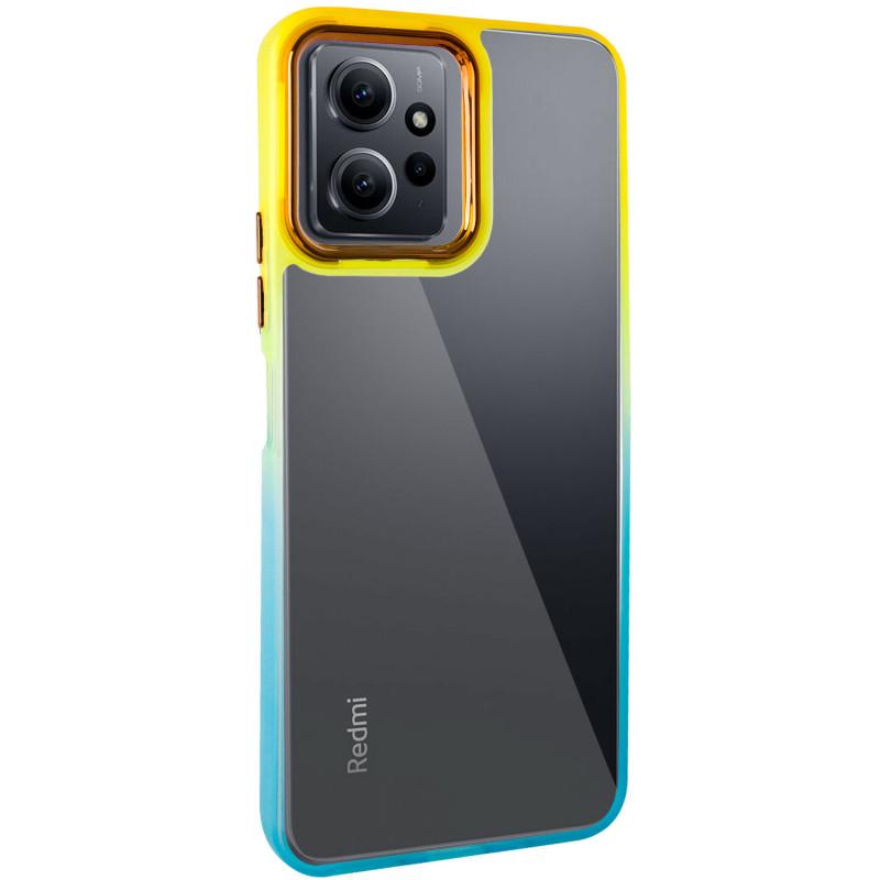 Противоударный Чехол TPU+PC Fresh sip series для Xiaomi Redmi 12 Бирюзовый/Оранжевый