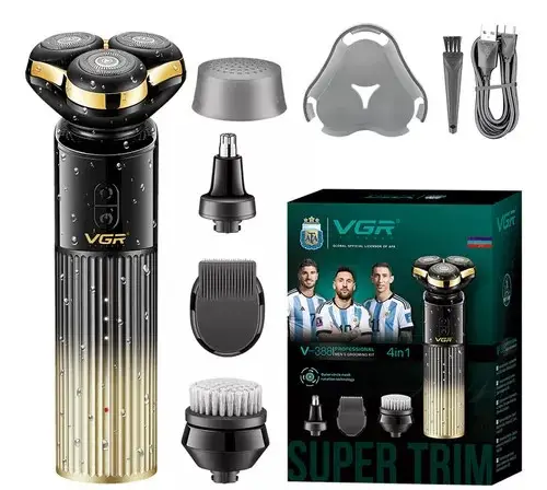 Электробритва беспроводная аккумуляторная VGR V-388 LED-дисплей 3 плавающие головки 600 мАч