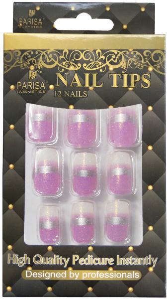 Ногти накладные Parisa с рисунком в упаковке 12 шт. (FF-064)