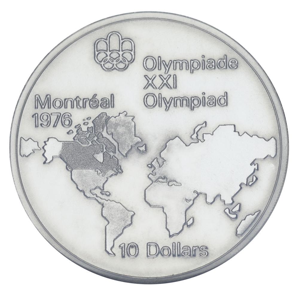 Коллекционная монета Канада 10 долларов 1973 серебро UNC XXI летние Олимпийские игры 1976 года в Монреале-Карта Канады (М22575)