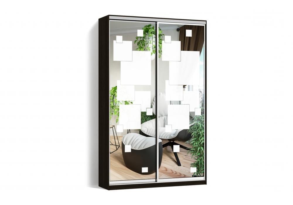 Шкаф-купе Luхe 2 двери Пескоструй/Пескоструй рисунок 53-53 CLS-IV 1400х2000х600 мм Венге (28126)