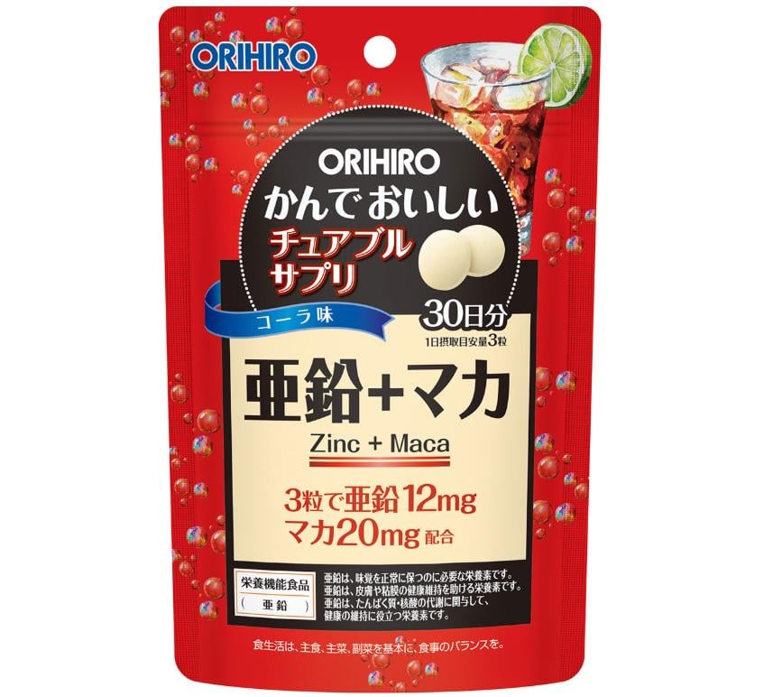 Витамины жевательные с цинком и маком ORIHIRO Zinc+Maca 90 шт.