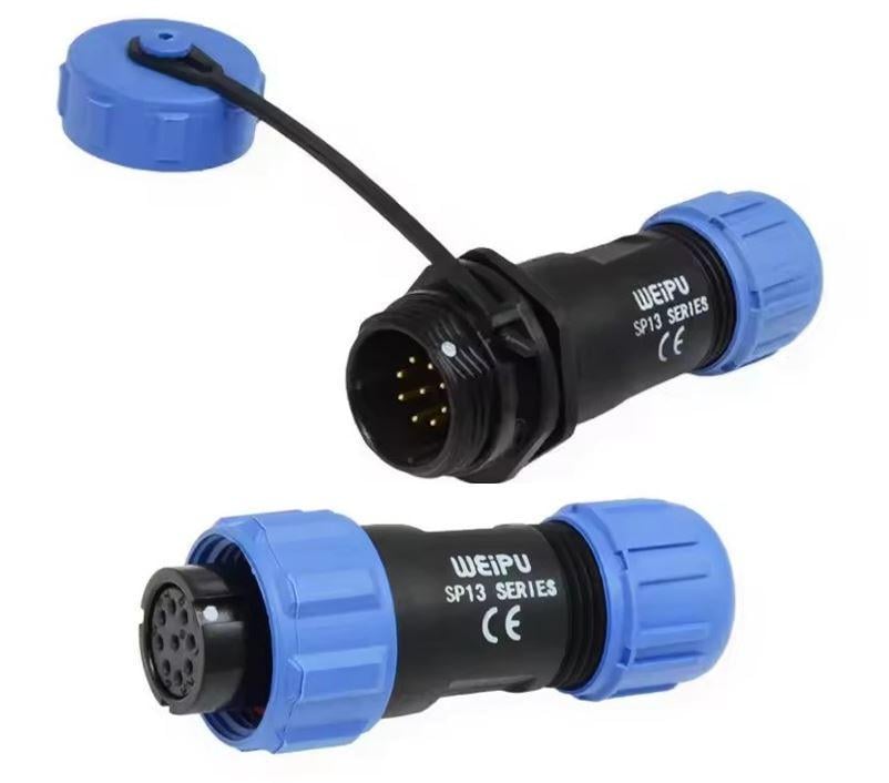 Разъем герметичный SP13 IP68 гнездо/штекер на кабель SP13 9D-F-M 9pin 5 А (2735637994)