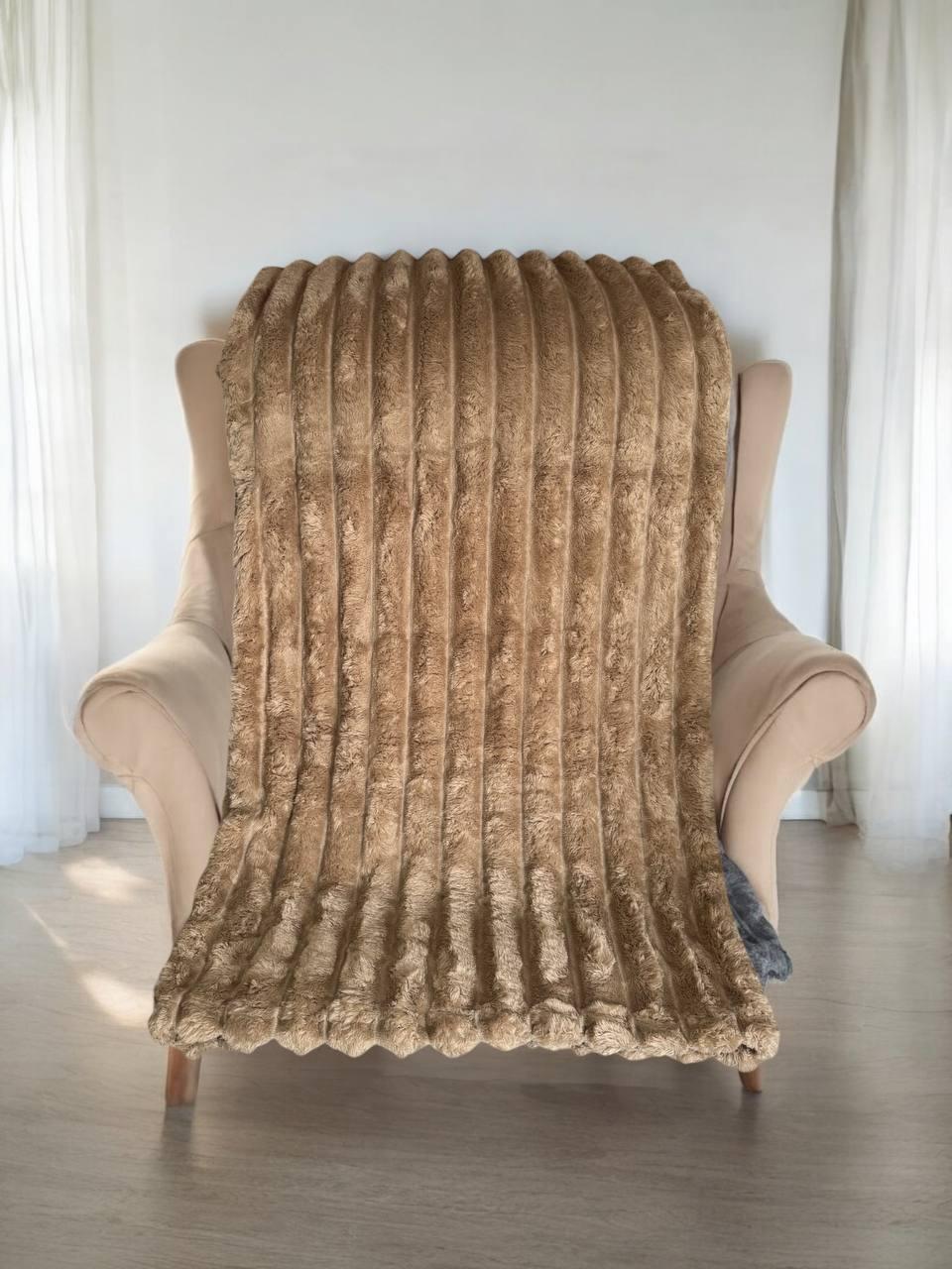 Плед 200х230 см Коричневий (Д-Am-sharp-006-02) - фото 1