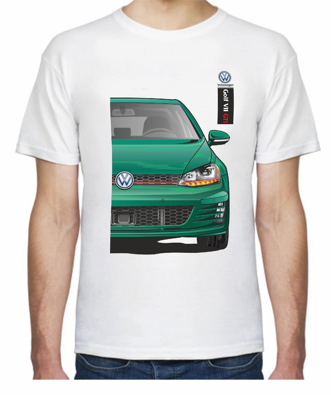 Футболка мужская Avtolife Volkswagen Golf VII GTI FR 407407 XL Светло-зеленый/Белый (2496438545)