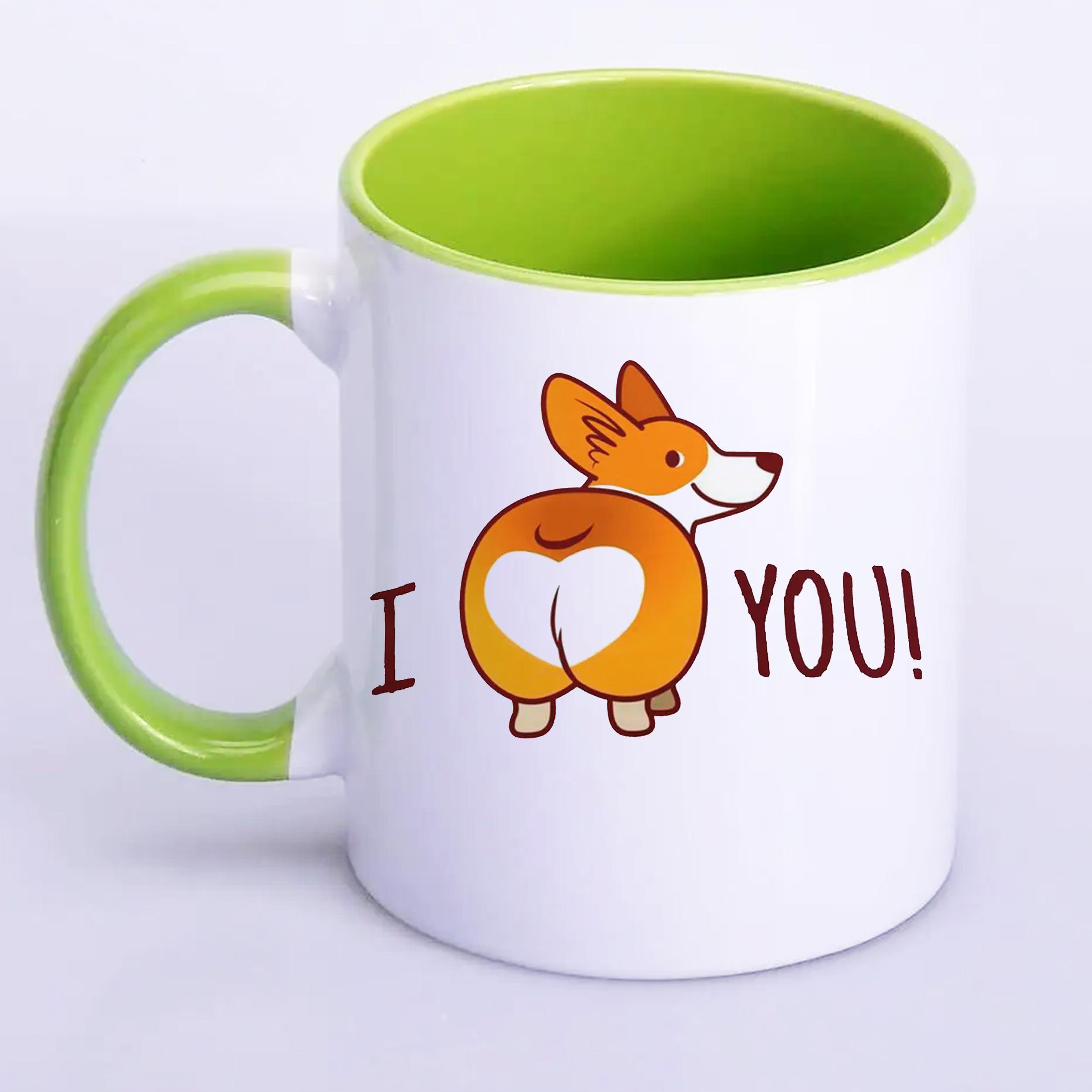 Чашка з принтом "I love you" 330 мл Салатовий (17923)